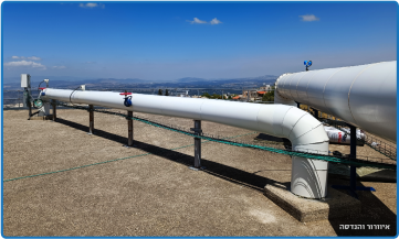 Black welded piping coated with epoxy with acoustic insulation
