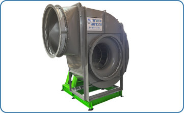 AFN1000 blower, direct drive, made of stainless steel 304 with anchored flexible connectors and outlet transition