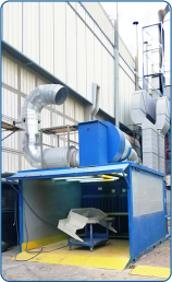 Wall for filtering airborne particles from polishing and finishing processes