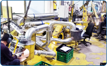 Connection and suction from grinding and polishing machines