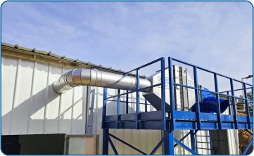 Filtered air supply unit for a production process from AISI 316, including a steam heating unit integrated into the system