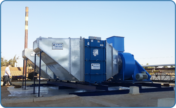 TRION Industrial Electrostatic Filtration Systems, Model 75, with a capacity of 80,000 m³/h