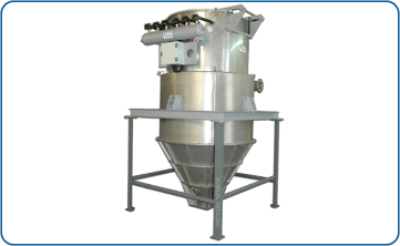Cyclone dust filter made of 316 stainless steel for high vacuum in process industry
