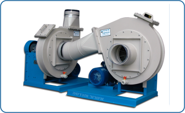 Centrifugal plastic blowers, PPR model, made of PP connected in series