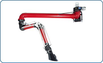 EP model suction arm with integral extender to increase the arm length up to 8 meters
