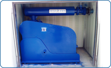 A G-150 model vacuum pump is installed in an acoustic chamber