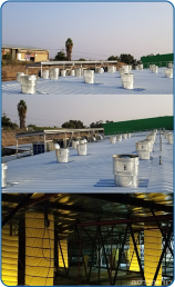 Installation of roof fans for suction from the factory through flexible ducts
