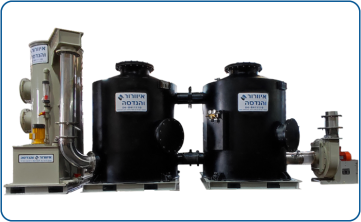 A multi-stage filtration system including a scrubber with activated carbon and a blower, complete with an electrical panel and control.