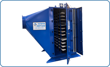 Filtered air supply unit for the production process, which draws atmospheric air and filters it to HEPA level at a flow rate of 25,000 m³/h