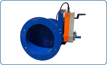 Steel damper operated with an electric motor