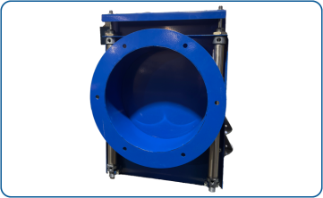 Knife damper with two pneumatic pistons