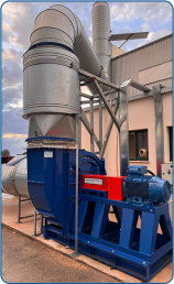 Silencer at the entrance and exit of a high-pressure blower to reduce noise