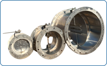 Hand-welded dampers made of 316 stainless steel