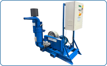 High-pressure air supply unit including electrical panel, silencers, and mobile base