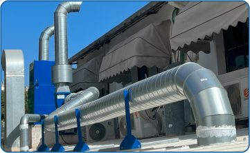 Galvanized building dust and gas suction piping