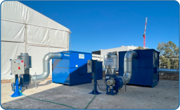 Gas filtration system using activated carbon