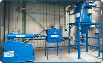 G-125 vacuum pump connected to a central suction system for cleaning