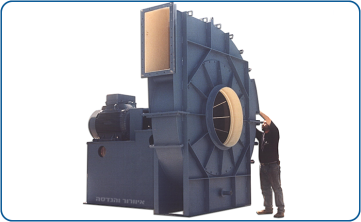 Industrial centrifugal blower model PR-64, direct drive with clutch and a 400 HP motor