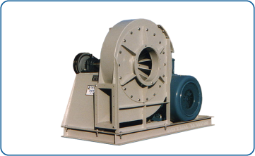 Industrial high-pressure centrifugal fan with belt drive, 150 HP