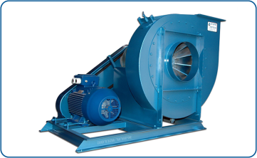 Industrial centrifugal blower model PR-36, belt-driven with a spark-proof aluminum housing