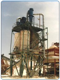 Cyclone for dust separation before the filter at a production site