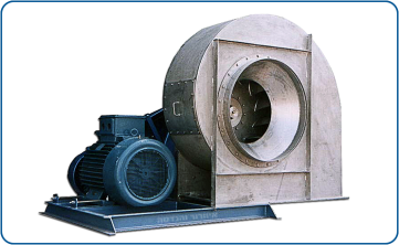Centrifugal blower for process industry, RTB40 model, EXTRA HEAVY DUTY construction, 316 stainless steel, belt-driven