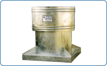 RFSB-750 model roof fan, including an adapter for an existing duct, approved by the Standards Institute for smoke exhaust