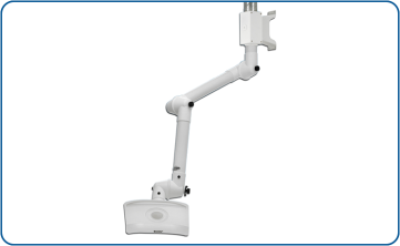 Polypropylene suction arm for wall mounting and extraction of corrosive fumes