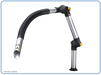 Flexible desktop suction arm, anti-static, for smoke and particle extraction in areas with risk of explosion and ignition, and for the electronics industry