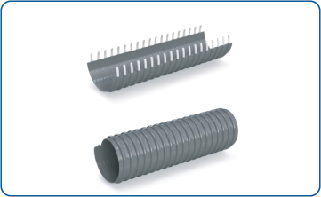 Flexible vacuum hose - resistant to high vacuum and made of chemical-resistant PVC