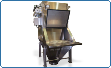 Suction and bag unloading filter made of AISI 316 stainless steel, for the food industry