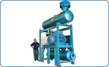 Compressor unit with a 250 hp engine with a reactive muffler