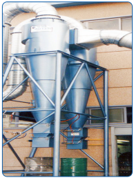 Cyclone for reducing dust load from an automatic dust filter