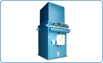 CSF-4 model filter silo with an integral blower in an acoustic enclosure for the food industry
