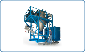 Vacuum suction system with a capacity of 5 tons per hour for the mineral industry