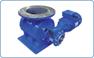 Star valve with Gear drive, round inlet flange and square outlet