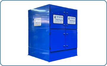 AFCU-96 air purification unit in a vertical structure, including particle filters and carbon cartridges