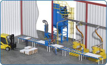 Simulation of a suction and filtration system for cutting insulated panels