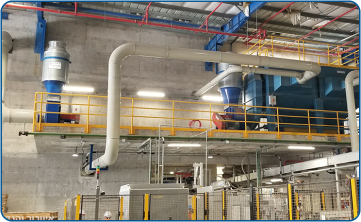 C-40 model suction and filtration system for handling gypsum dust