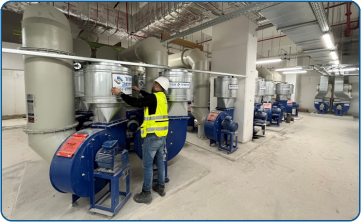 Installation of AH blowers on-site