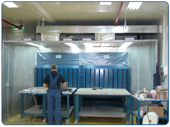 Spray booth filter wall
