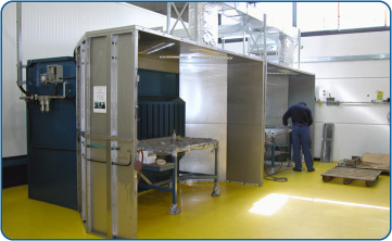 Suction and filtration walls for dust and particle removal from surface preparation