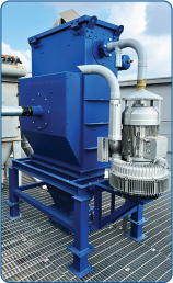 C-2 model suction system reinforced and installed on the roof of a pharmaceutical factory